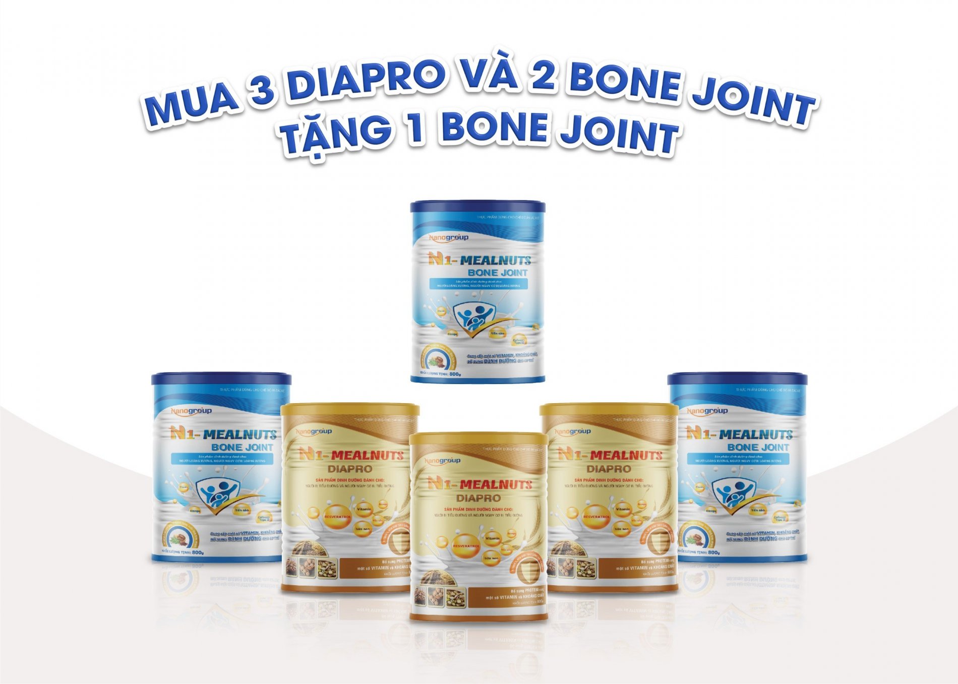 Combo 2 sản phẩm N1-Mealnuts (xương khớp, tiểu đường) - nanogroup