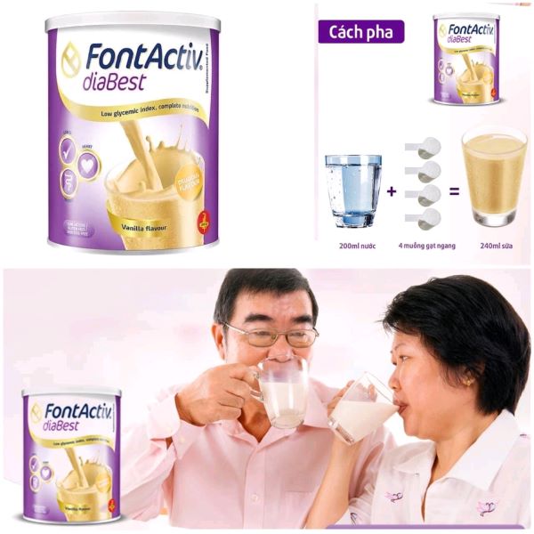 Sản phẩm sữa tăng cân cho người tiểu đường Fontactiv Diabest