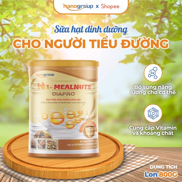 Sữa Hạt N1-MEALNUTS DIAPRO bổ sung dinh dưỡng cho người bệnh tiểu đường