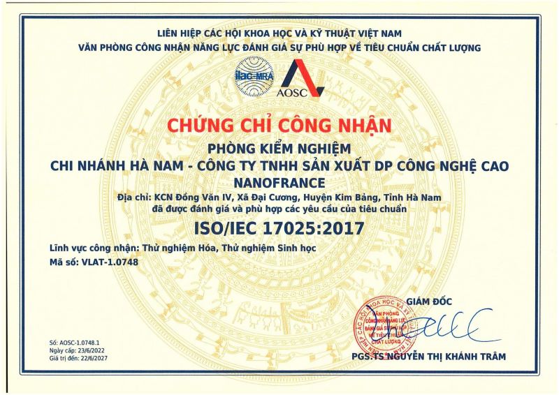 Chứng nhận ISO Nano Group