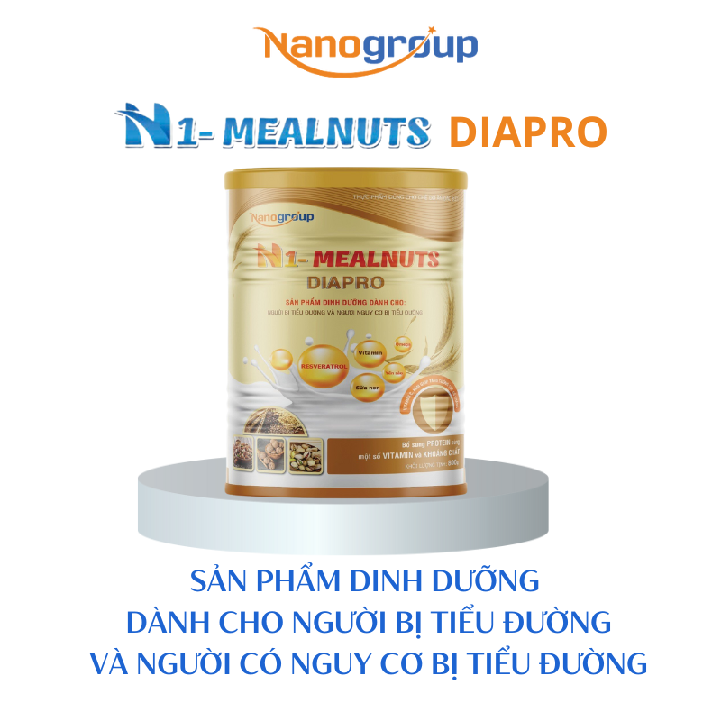 Bổ sung dinh dưỡng cho người tiểu đường với sữa hạt N1-MEALNUTS DIAPRO - nanogroup